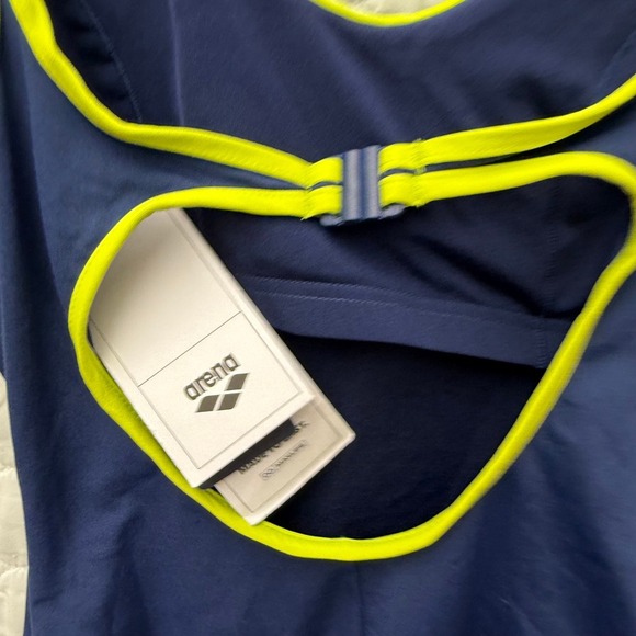 Arena Tania Clip Back One Piece Swimsuit Navy Blue Green Size‎ 6 - Picture 6 of 12